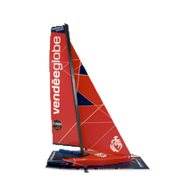 Charger l'image dans la galerie, Vue à 360° de la maquette en papier officielle du bateau du Vendée Globe conçue et fabriquée par so-boat